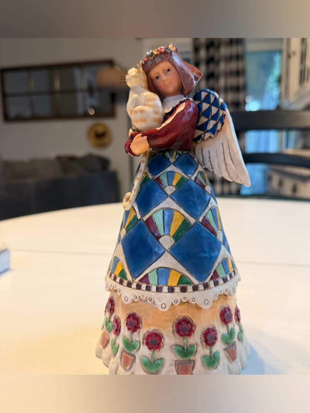 Jim Shore Angel Holding Cat Figurine Heartwood Creek 2002 Retired Cat Lovers 8"